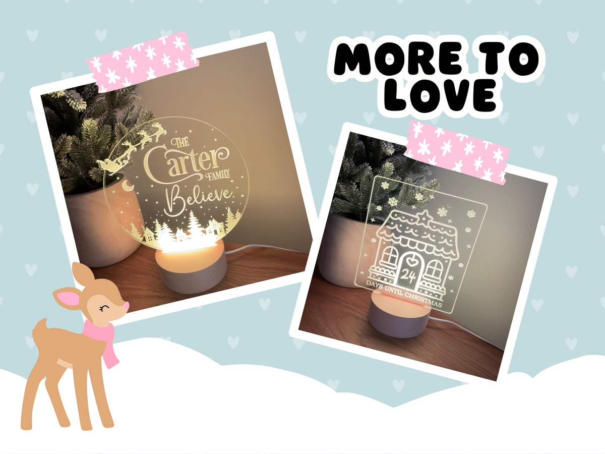 Christmas Glow – Personalised Santa Please Stop Here LED Lamp