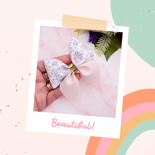 Spring floral pinch Hair Bow