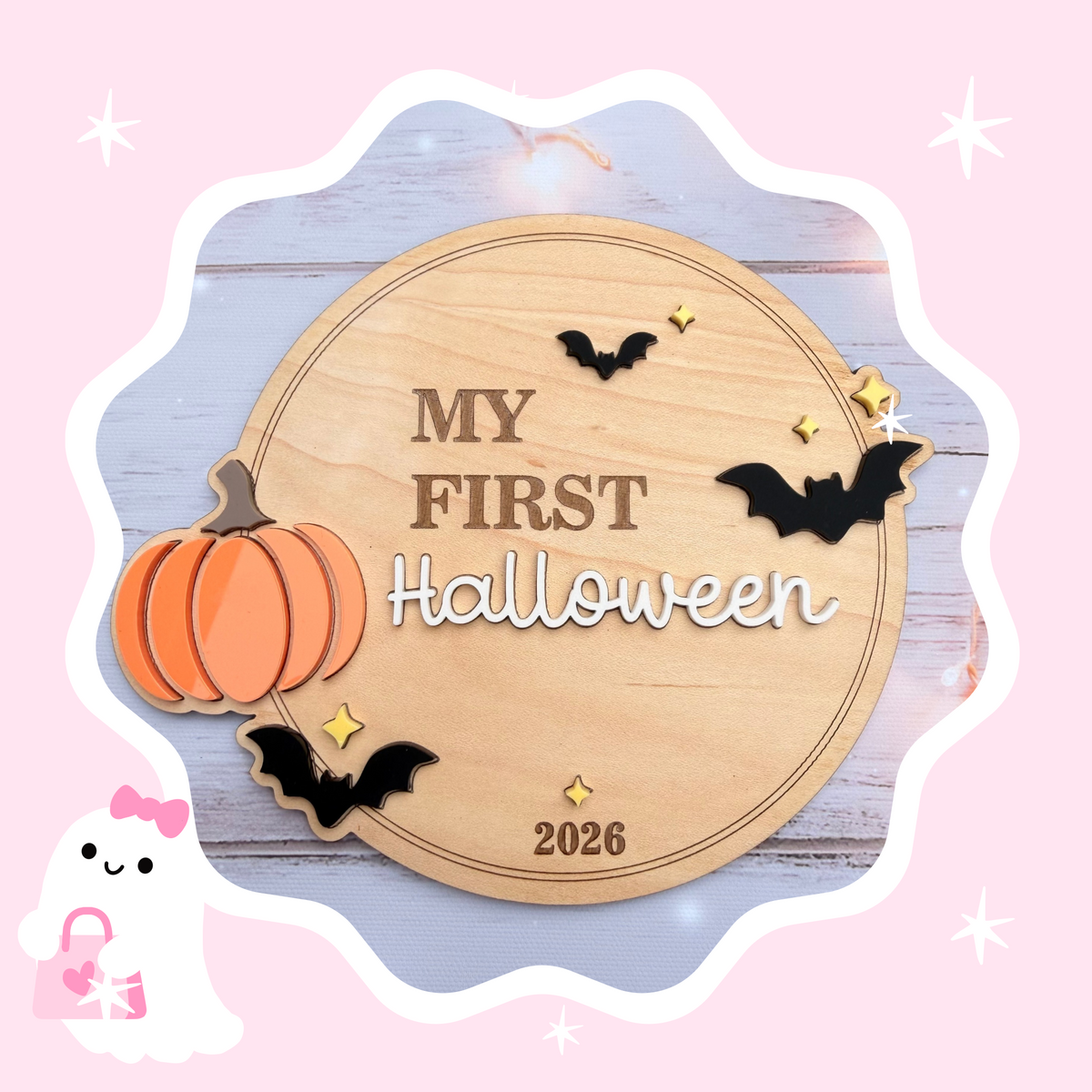 My First Halloween Personalised Keepsake Board | Baby’s First Halloween 2026