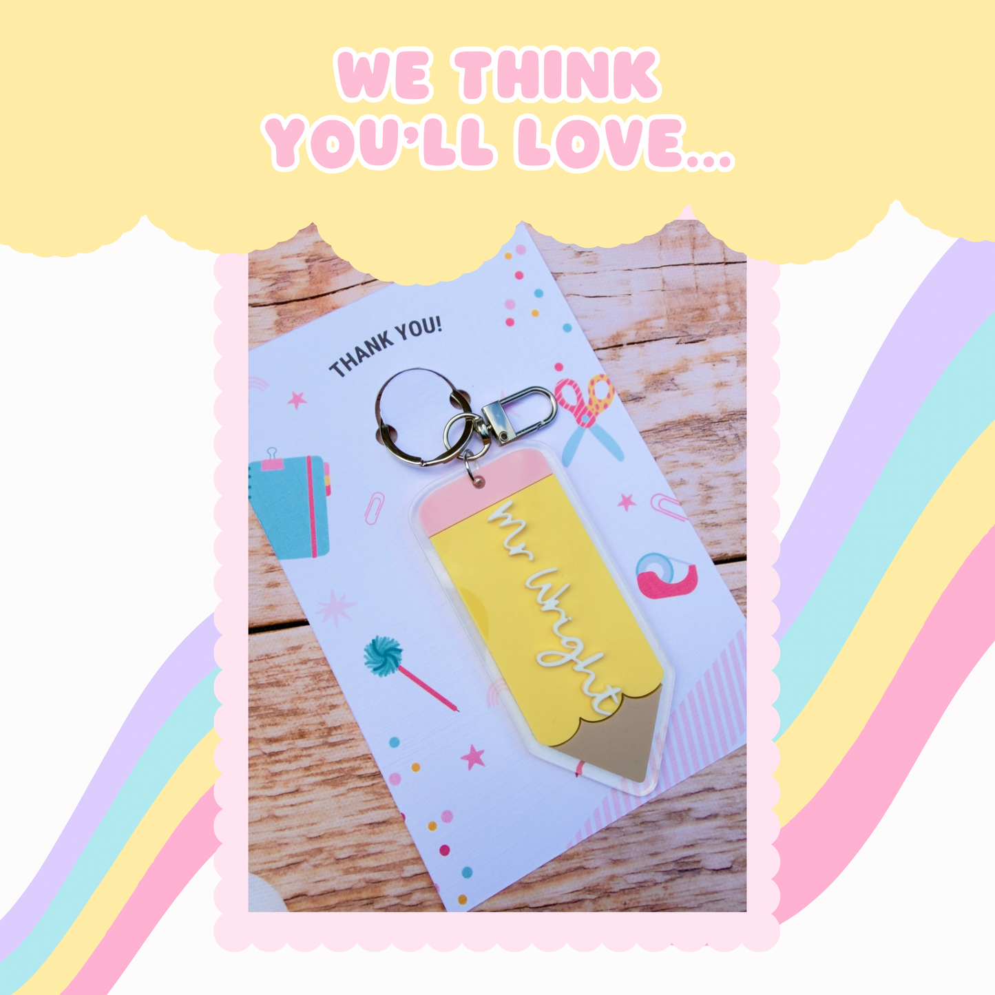 Teacher Pencil keyring