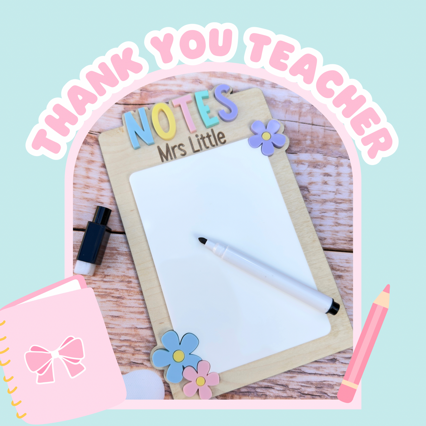 Personalised Teacher Wipe-Clean Notes Board