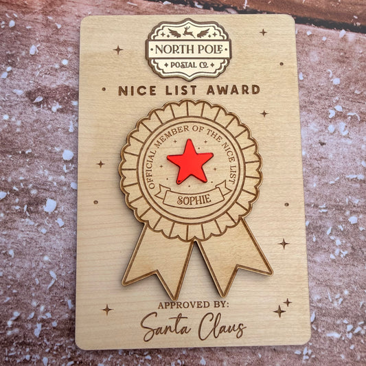 Personalised Nice List Award | Christmas Keepsake | Santa’s Nice List
