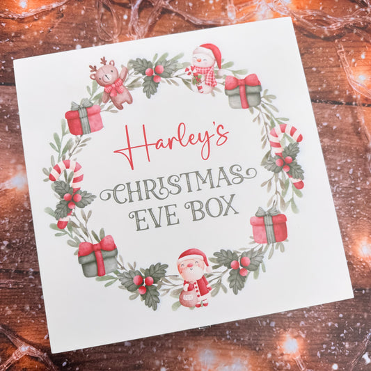 Personalised Luxury Christmas Eve Box | Christmas Wreath Design