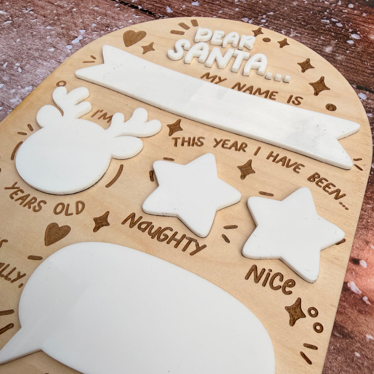 Dear Santa wish reusable board