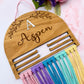 Personalised Wooden Rainbow Macramé Hair Bow Holder