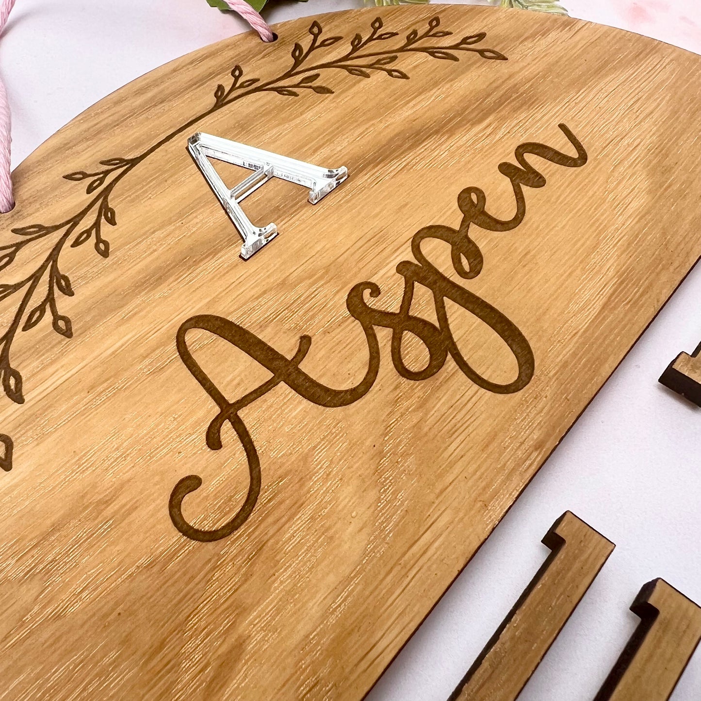 Personalised Wooden Pastels Macramé Hair Bow Holder