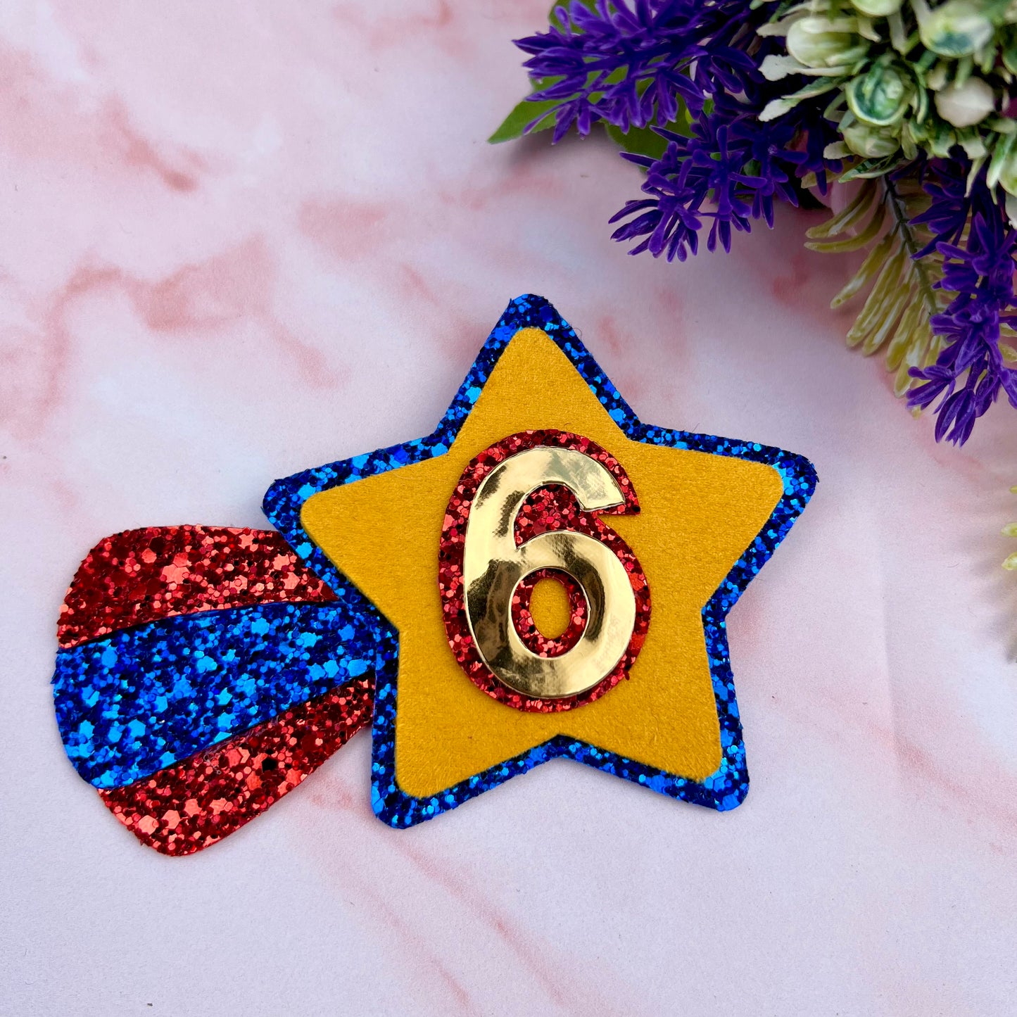 Star Birthday Badge with age, personalised Birthday Rosette