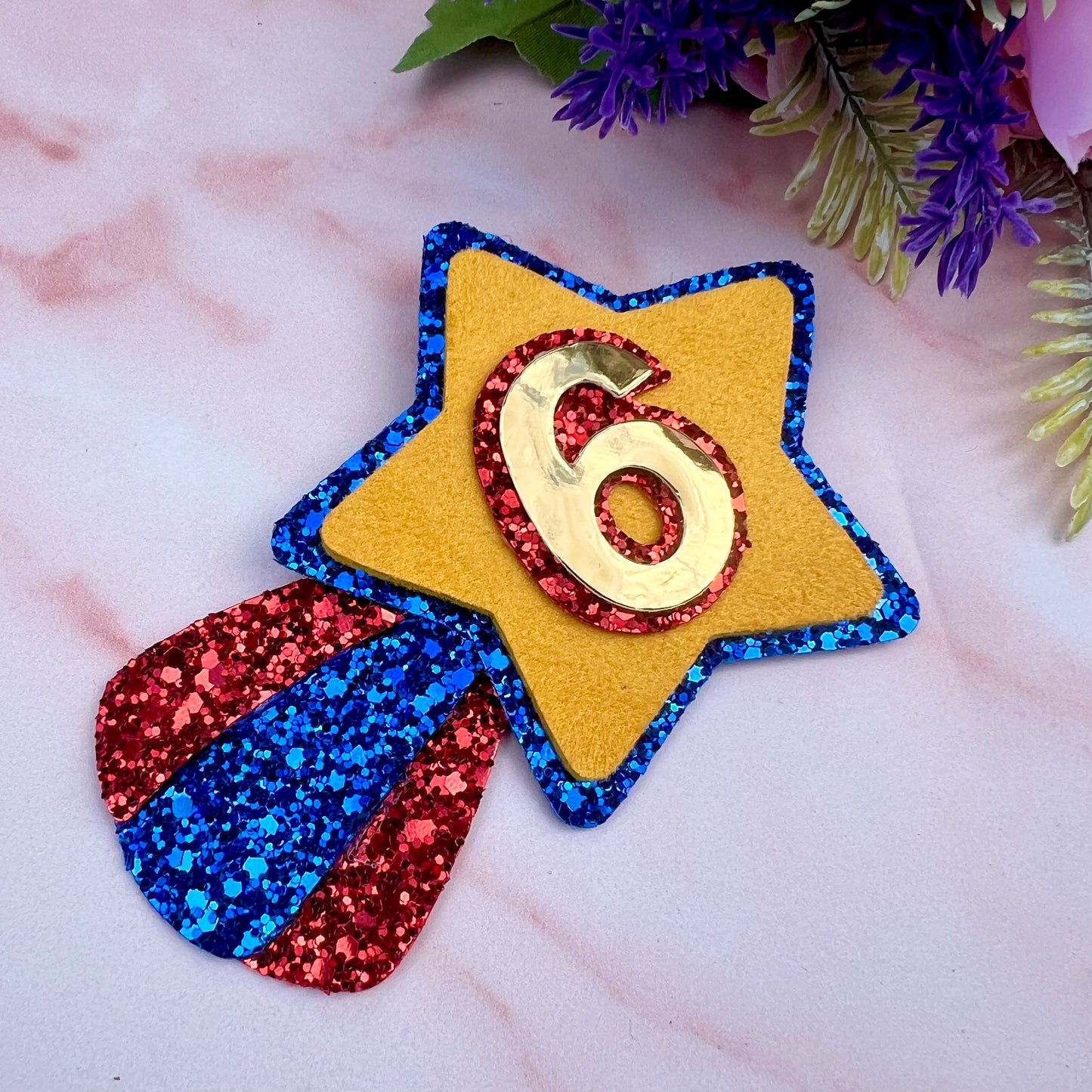 Star Birthday Badge with age, personalised Birthday Rosette