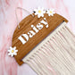 Personalised Wooden Daisy Macramé Hair Bow Holder