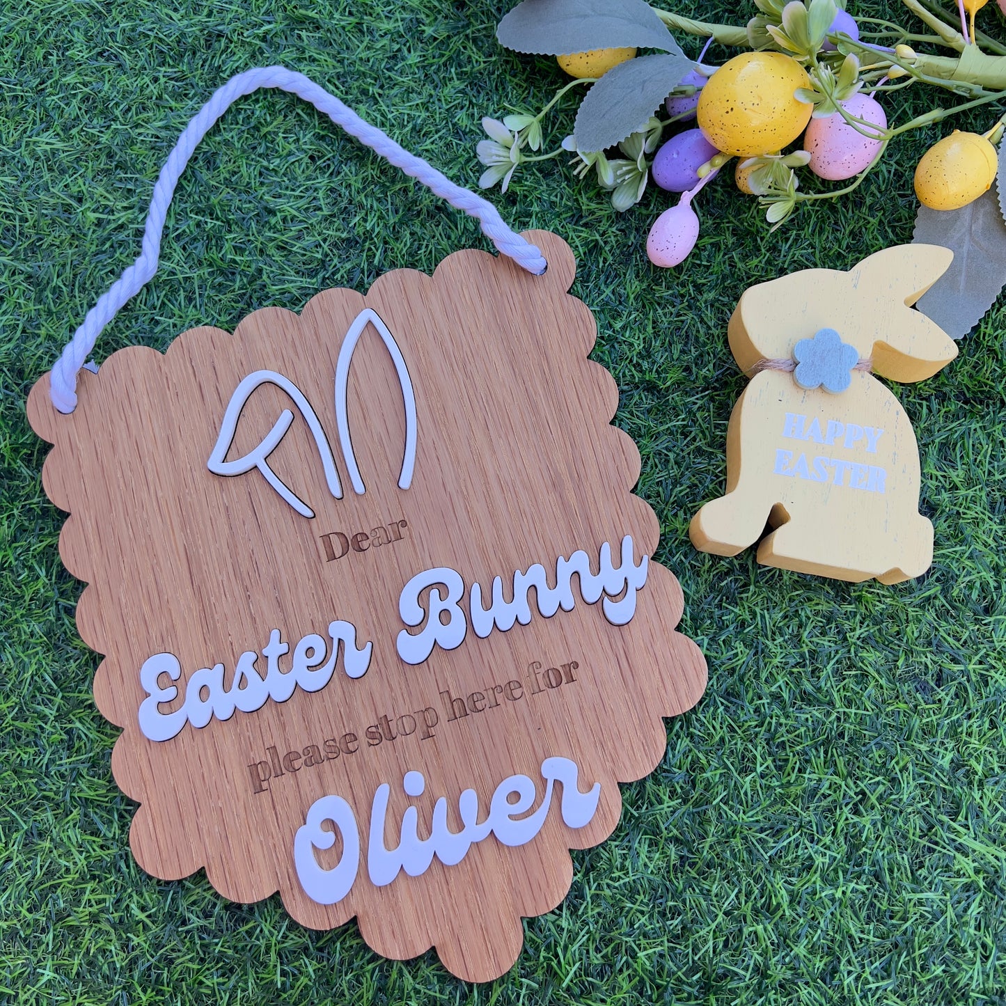 Easter Bunny Stop Here Pennant