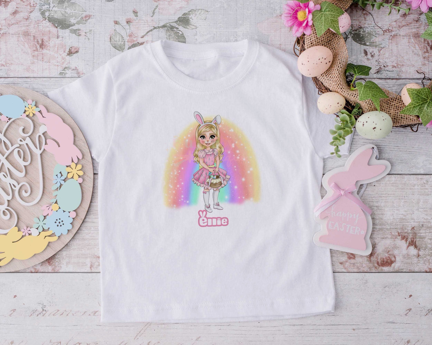 Easter Bunny Dolly Rainbow T-Shirt