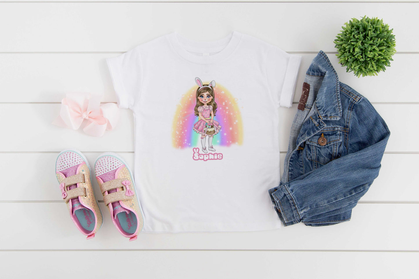 Easter Bunny Dolly Rainbow T-Shirt