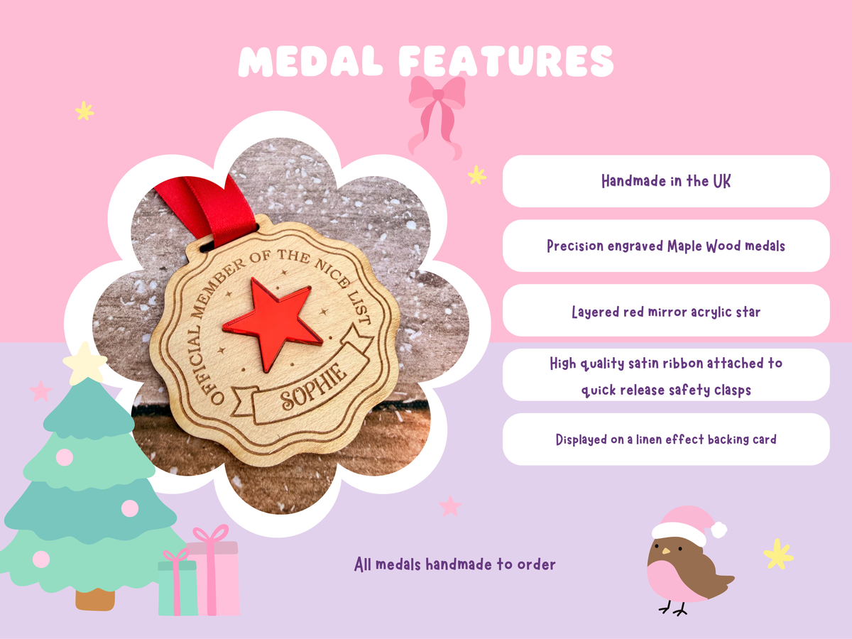 Personalised Nice List Medal | Santa’s Nice List | Christmas Keepsake