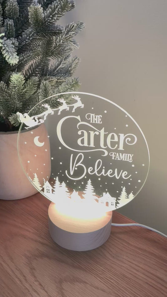 Christmas Glow – Personalised Family Believe LED Lamp