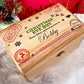 Christmas Eve Box, personalised festive wooden treasure chest