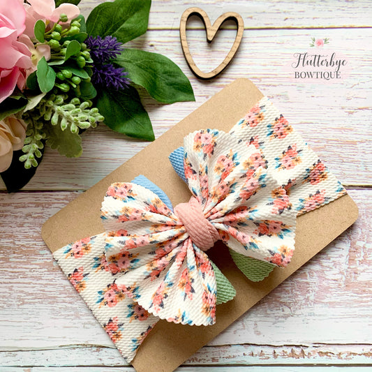 Spring Floral Ruffle head wrap, stretchy baby headband