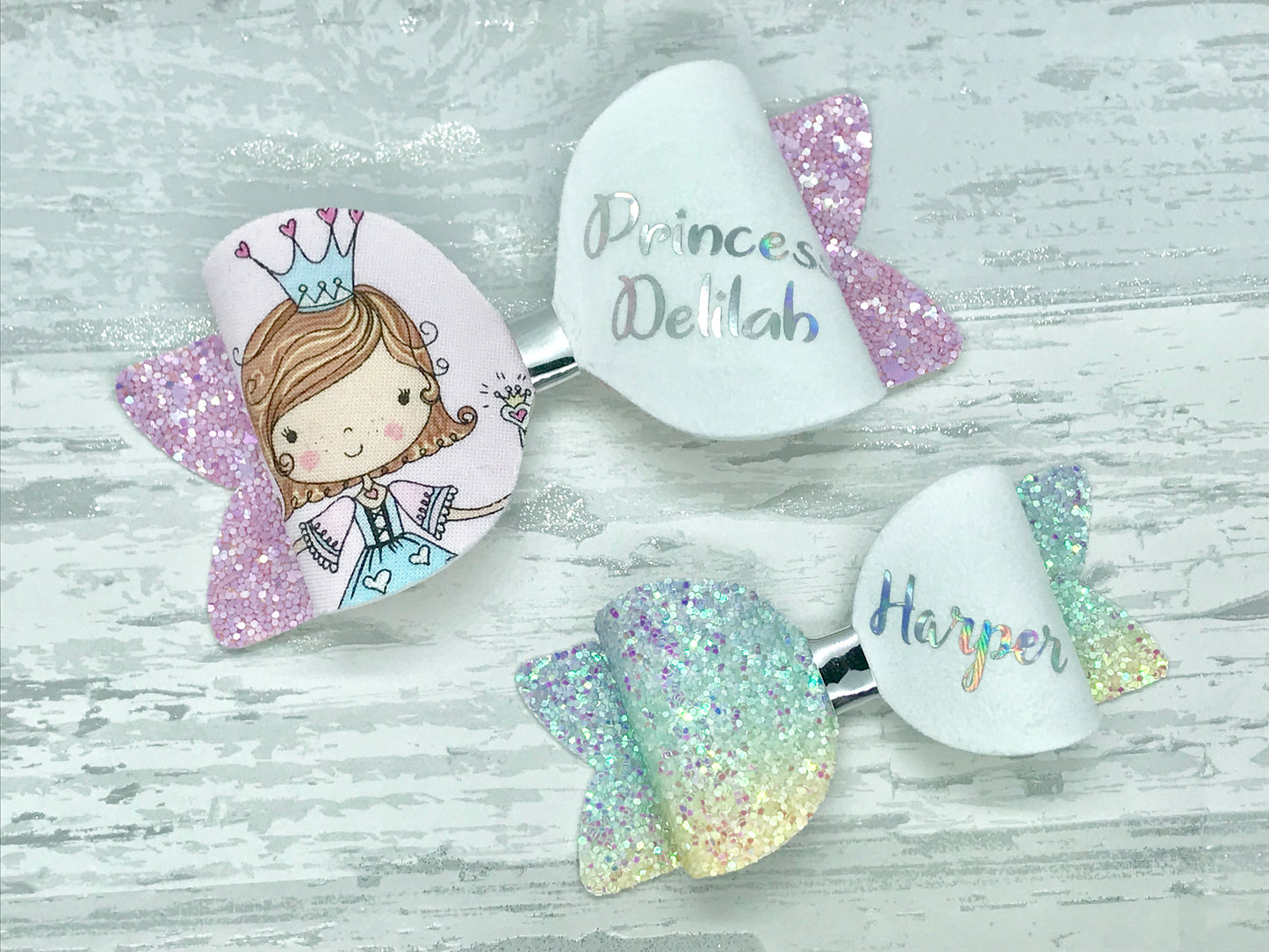 Personalised Princess Hair Bow - Flutterbye Bowtique