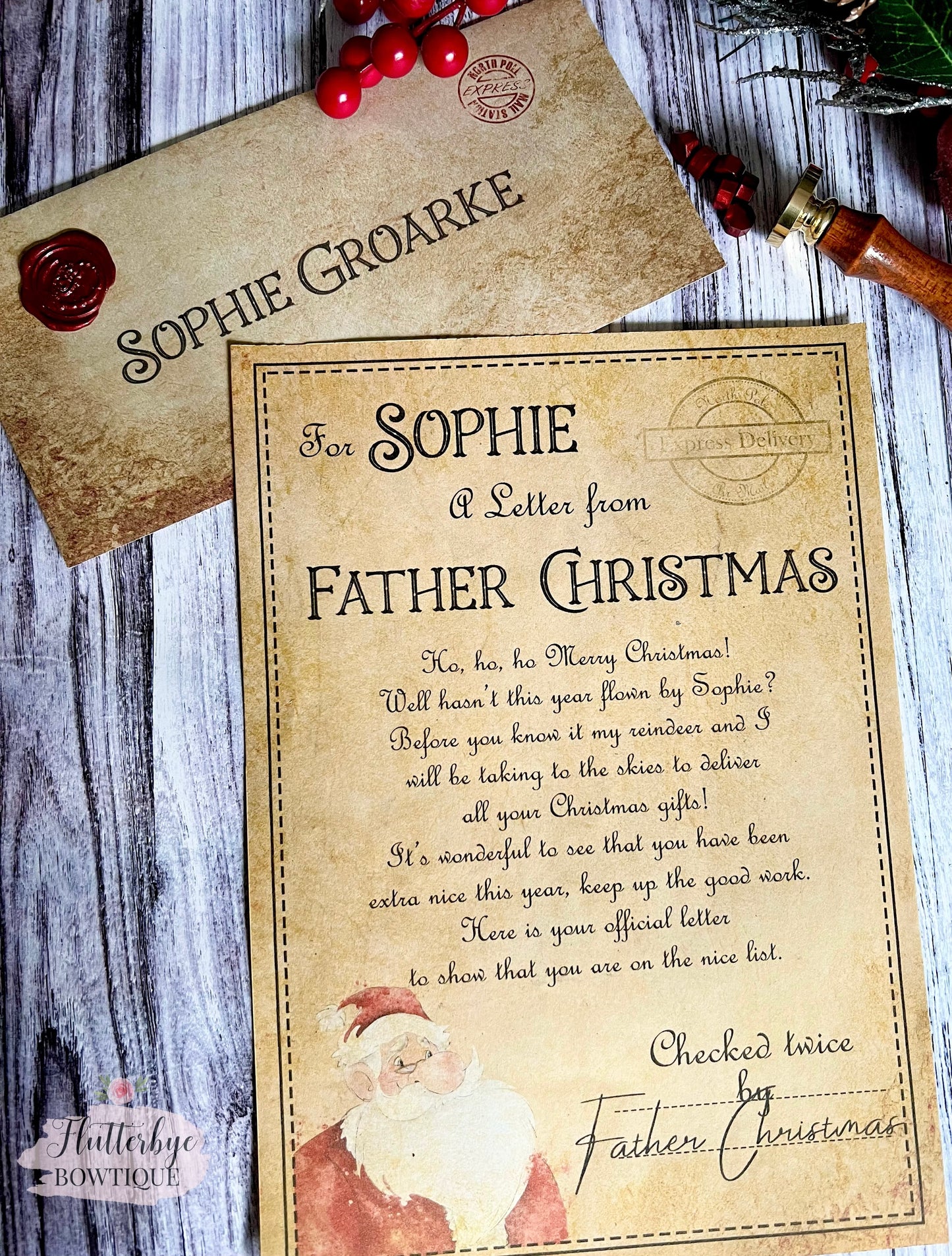 Personalised Santa Letter, Father Christmas Nice List