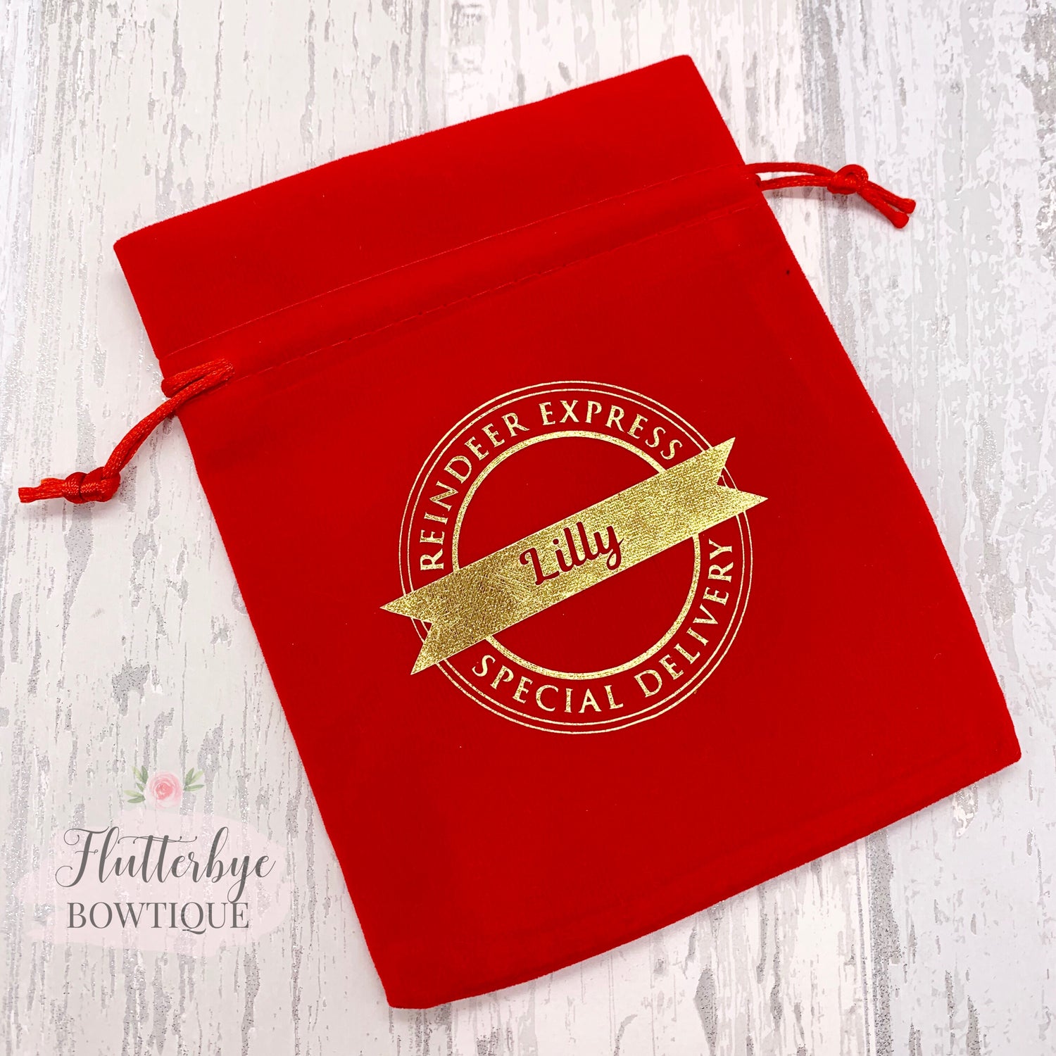Personalised Reindeer Express Gift Bag - Flutterbye Bowtique