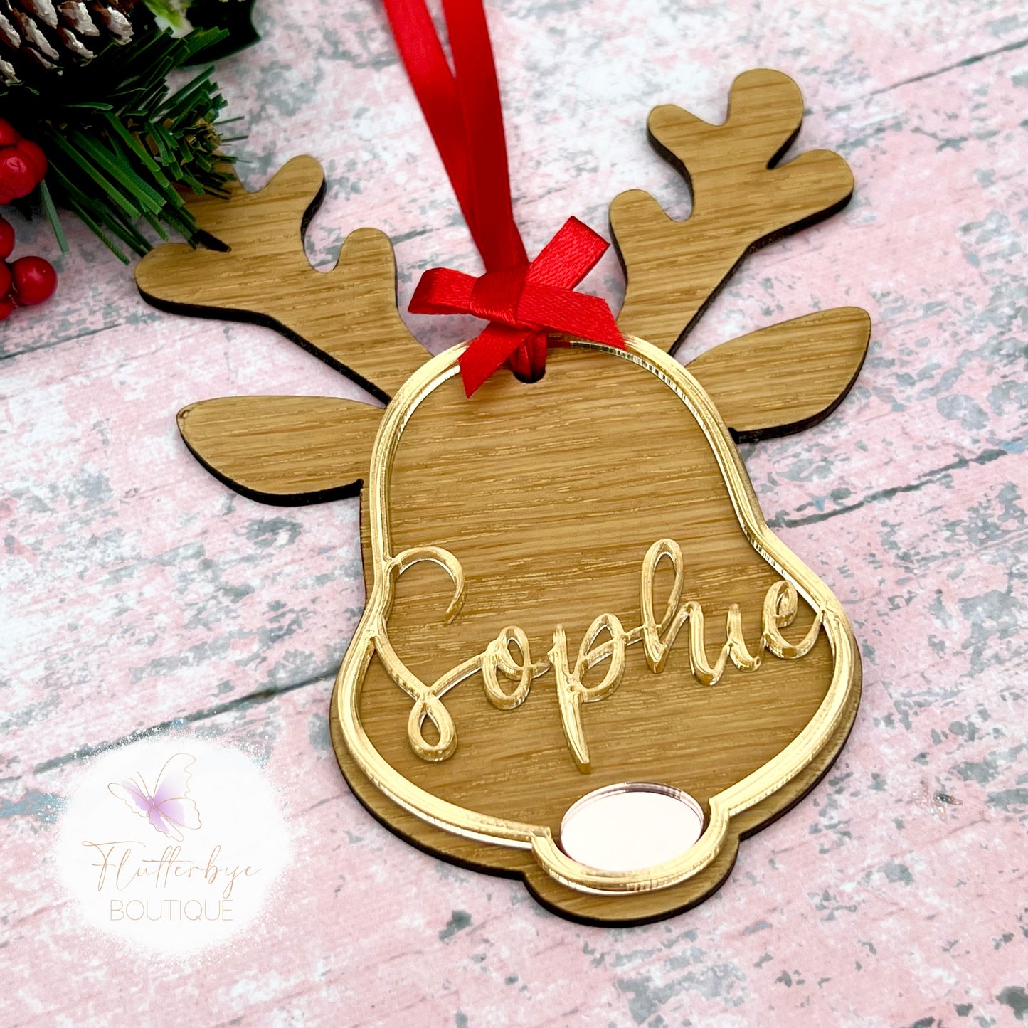 Personalised Reindeer Decoration