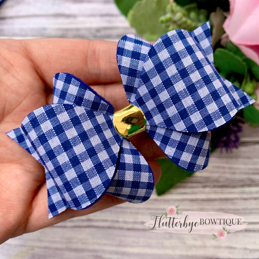 Small School Hair Bows, School Gingham Hair Bow