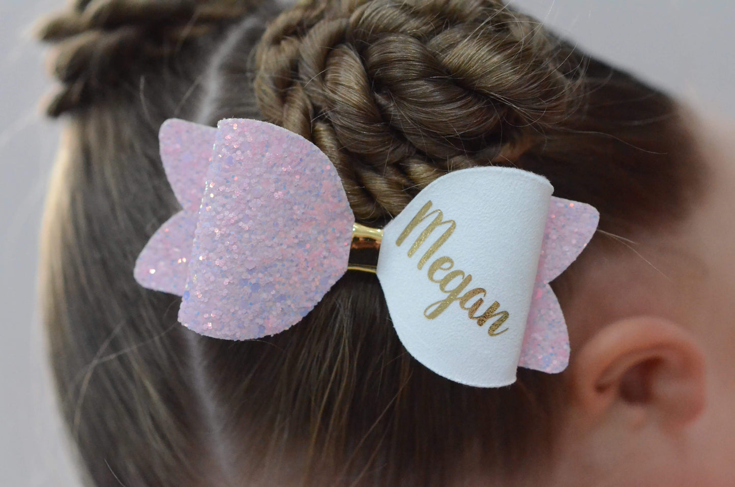 Large Personalised Hair Bow, Personalised School Bows - Flutterbye Bowtique