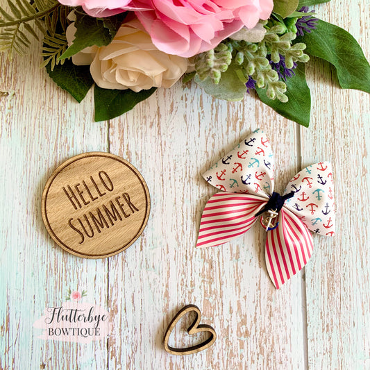 Anchors Away Hair Bow, Nautical Charm Hair Bow