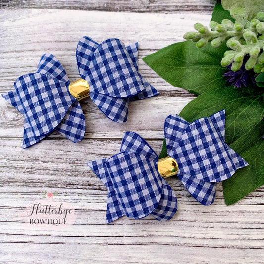 Large School Hair Bows, School Gingham Hair Bow