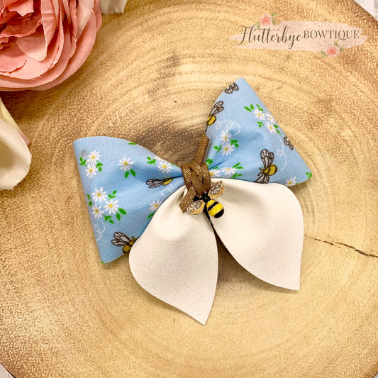 Bee-U-tiful Party Pinch Hair Bow, Bee Hair Bow - Flutterbye Bowtique