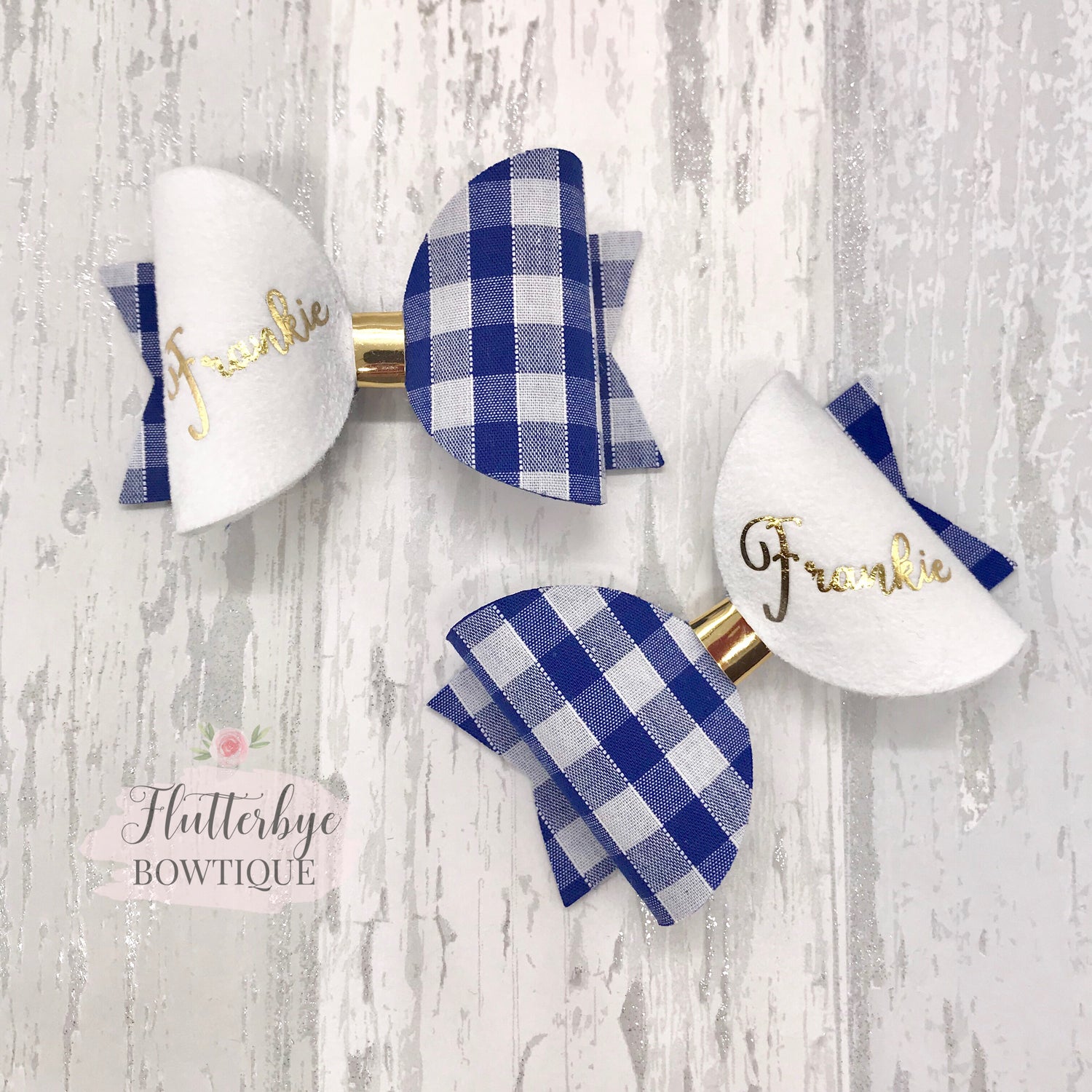 Personalised Piggie Bow Sets - Flutterbye Bowtique