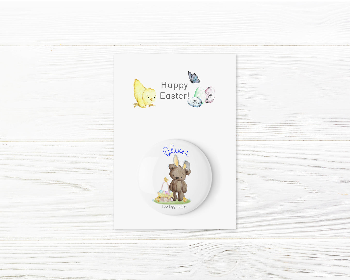 Personalised Top Egg Hunter Easter Badge