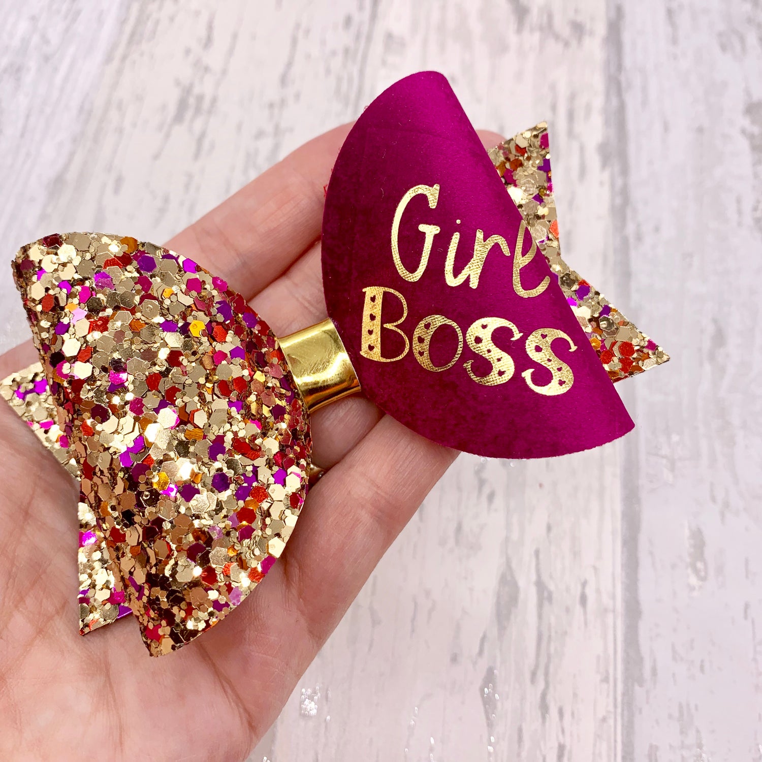 Autumn Girl Boss Bow, Mini Boss Hair Bow - Flutterbye Bowtique