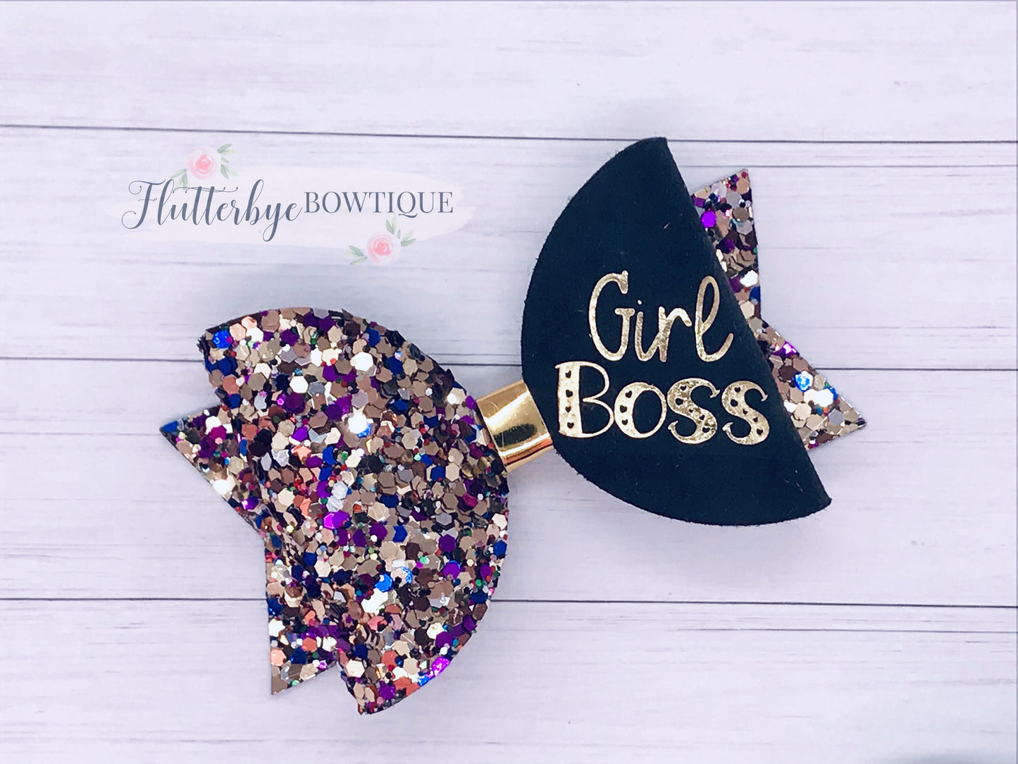 Girl Boss Bow, Mini Boss Hair Bow - Flutterbye Bowtique
