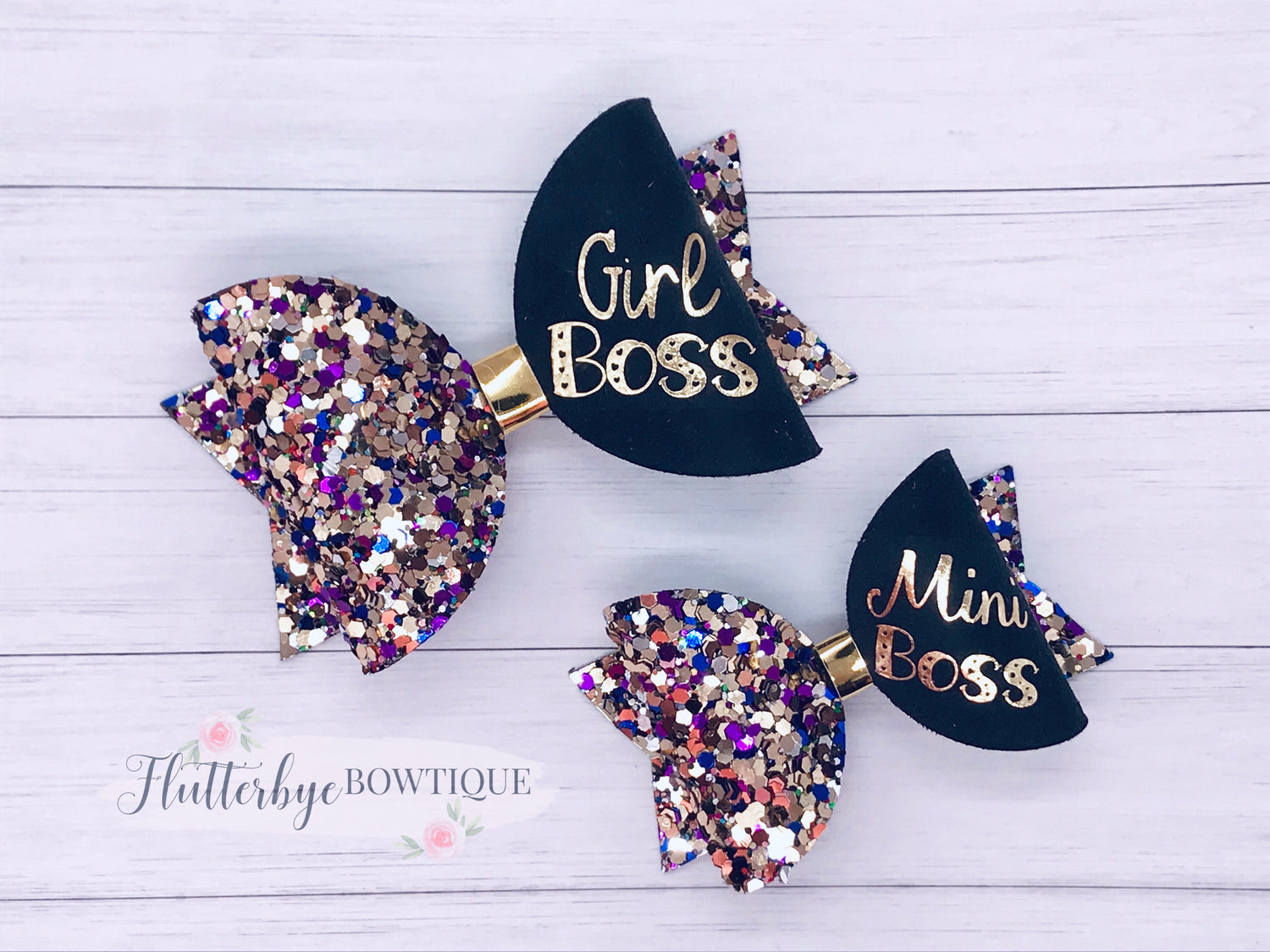 Girl Boss Bow, Mini Boss Hair Bow - Flutterbye Bowtique
