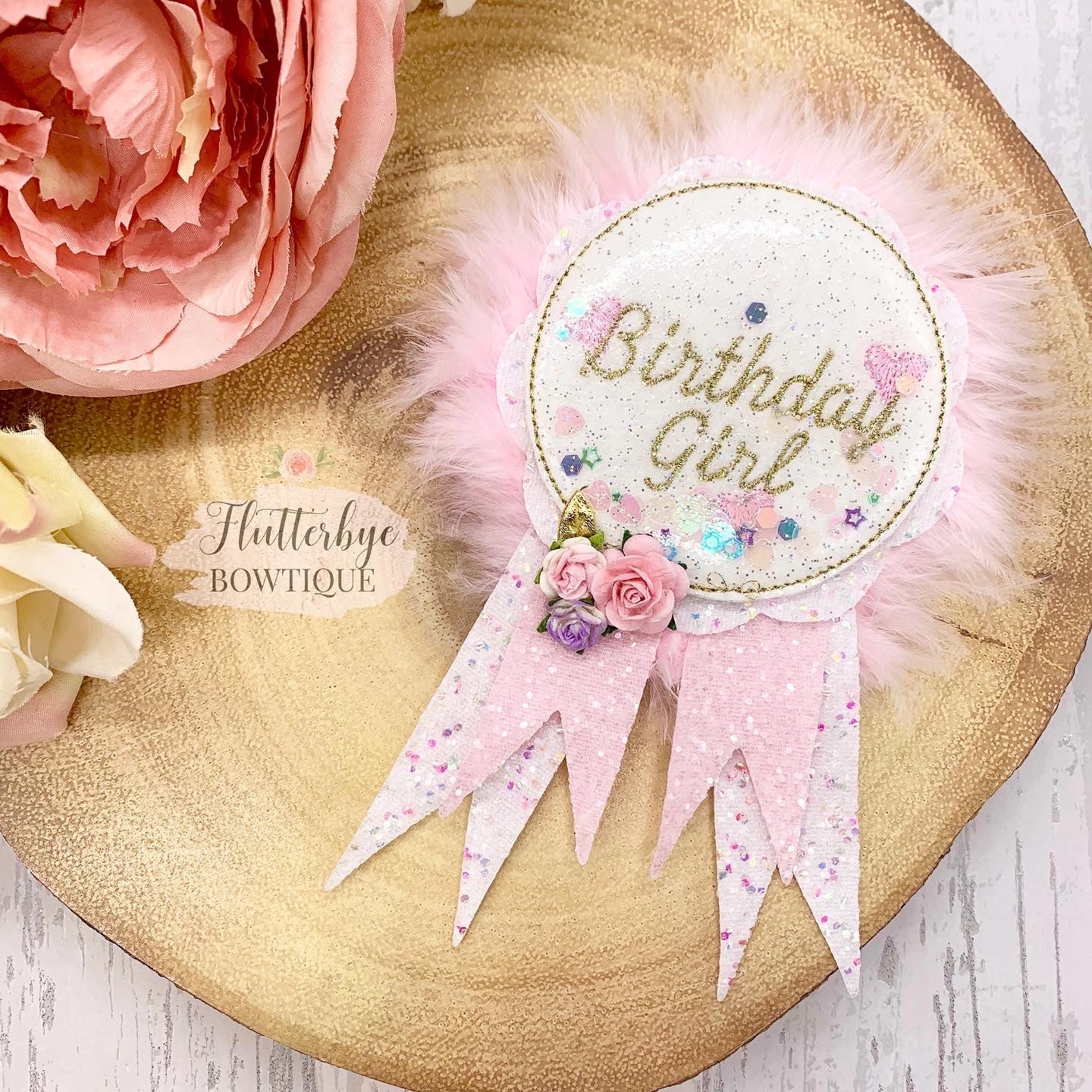 New Shaker Birthday Crown and Badge, Cake Smash Props - Flutterbye Bowtique