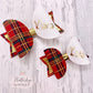 Personalised Tartan Christmas Bow, reindeer Name Bow - Flutterbye Bowtique