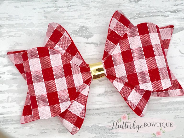 Large School Hair Bows, School Gingham Hair Bow - Flutterbye Bowtique