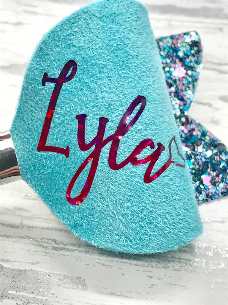 Personalised Mermaid Girl Hair Bow - Flutterbye Bowtique
