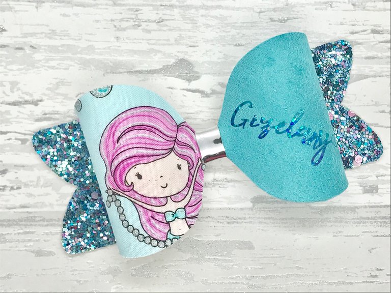 Personalised Mermaid Girl Hair Bow - Flutterbye Bowtique