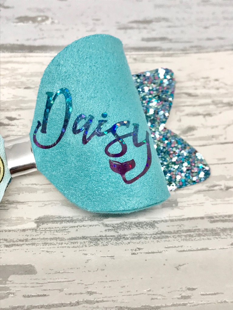 Personalised Mermaid Girl Hair Bow - Flutterbye Bowtique