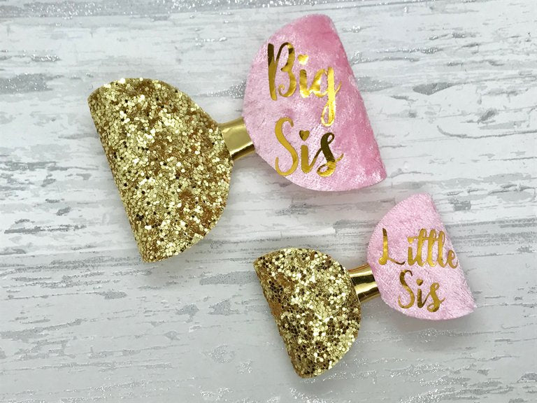 Matching Sister Set, Big Sis, Little Sis - Flutterbye Bowtique